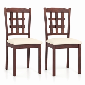 Giantex Wooden Dining Chair, Linen Fabric Padded Kitchen Chairs kitchen towel, placemats