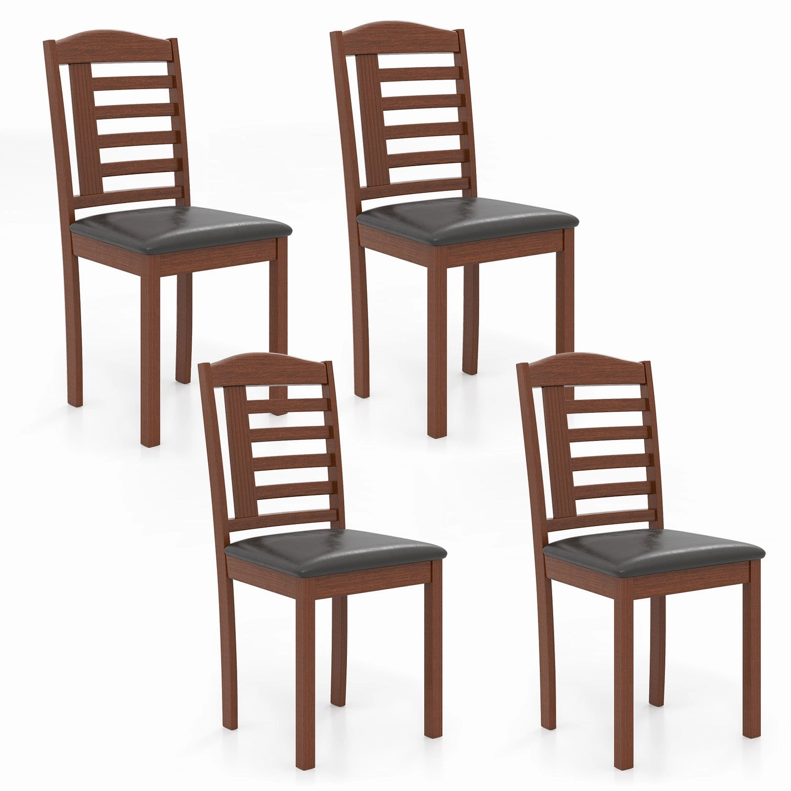 Giantex Wooden Dining Chair, PU Leather Upholstered Kitchen Chairs w/Padded Seat kitchen towel, placemats