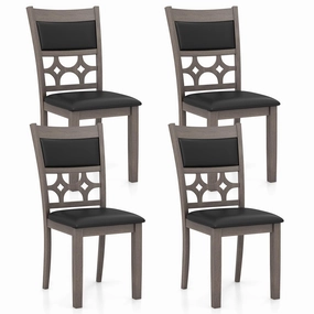 Giantex Wooden Dining Chairs, Farmhouse Armless Kitchen Chairs w/Padded Backrest & Seat kitchen towel, placemats
