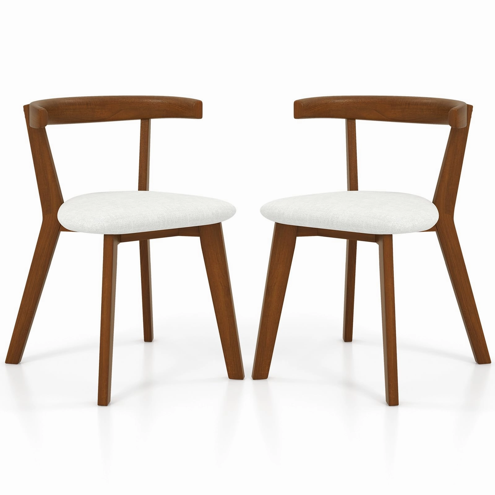 Giantex Wooden Dining Chairs, Farmhouse Hanging Kitchen Chairs w/Rubber Wood Frame