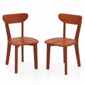 Giantex Wooden Dining Chairs, Kitchen Chairs w/Curved Backrest & Solid Rubber Wood Frame kitchen towel, placemats