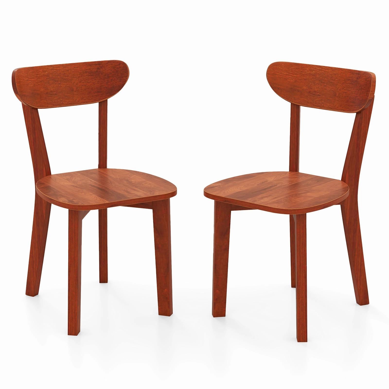 Giantex Wooden Dining Chairs, Kitchen Chairs w/Curved Backrest & Solid Rubber Wood Frame kitchen towel, placemats