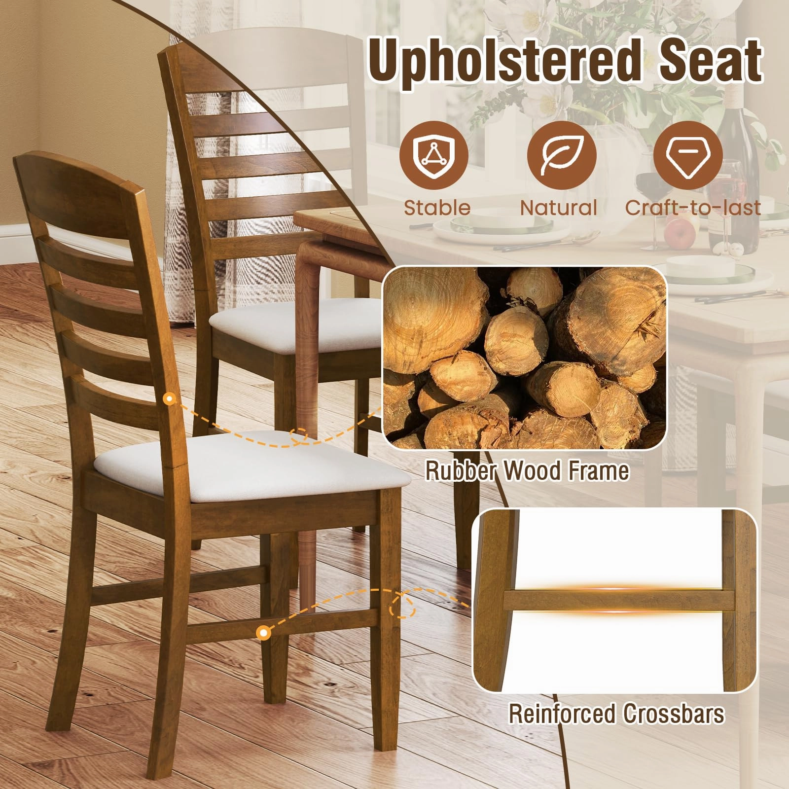 Giantex Wooden Dining Chairs Set