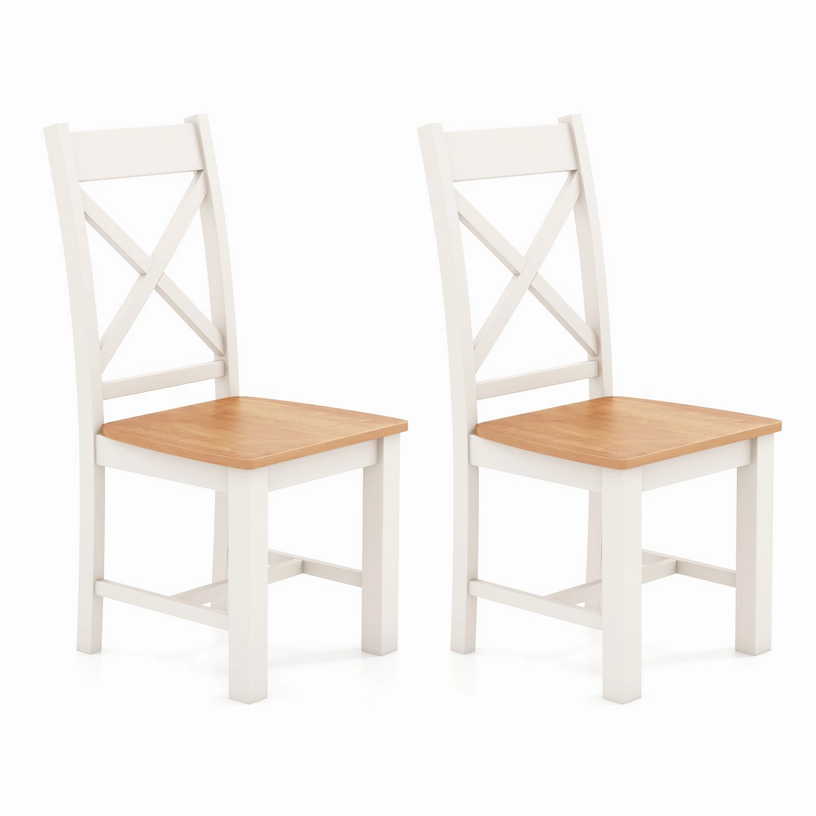 Giantex Wooden Dining Chairs Set, Farmhouse Kitchen Chairs with High Cross Back, Rubber Wood Frame kitchen towel, placemats