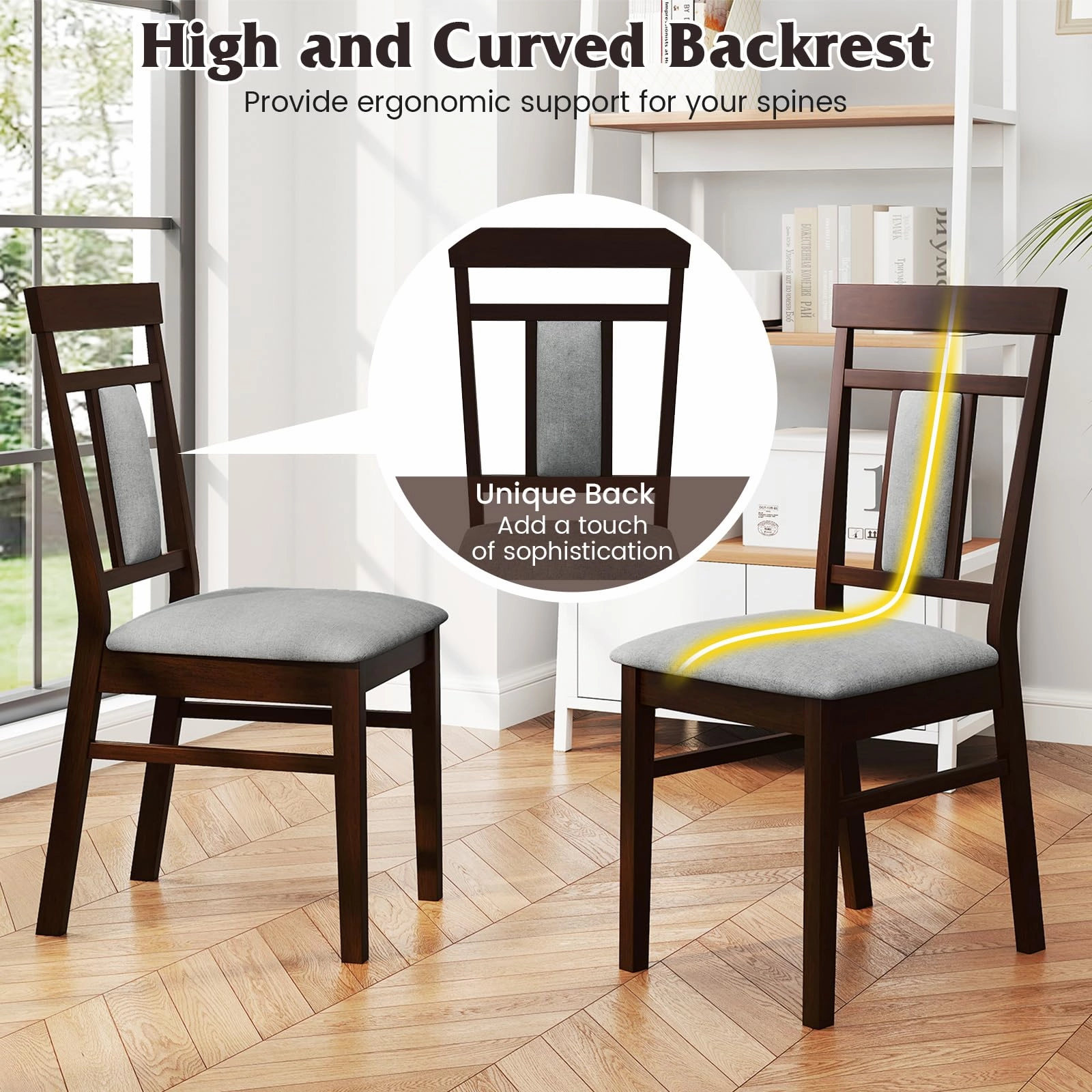 Giantex Wooden Dining Chairs Set for Dining Room Living Room