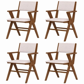 Giantex Wooden Dining Chairs Set, Linen Fabric Upholstered Kitchen Chairs w/Armrests, Rubber Wood Frame kitchen towel, placemats