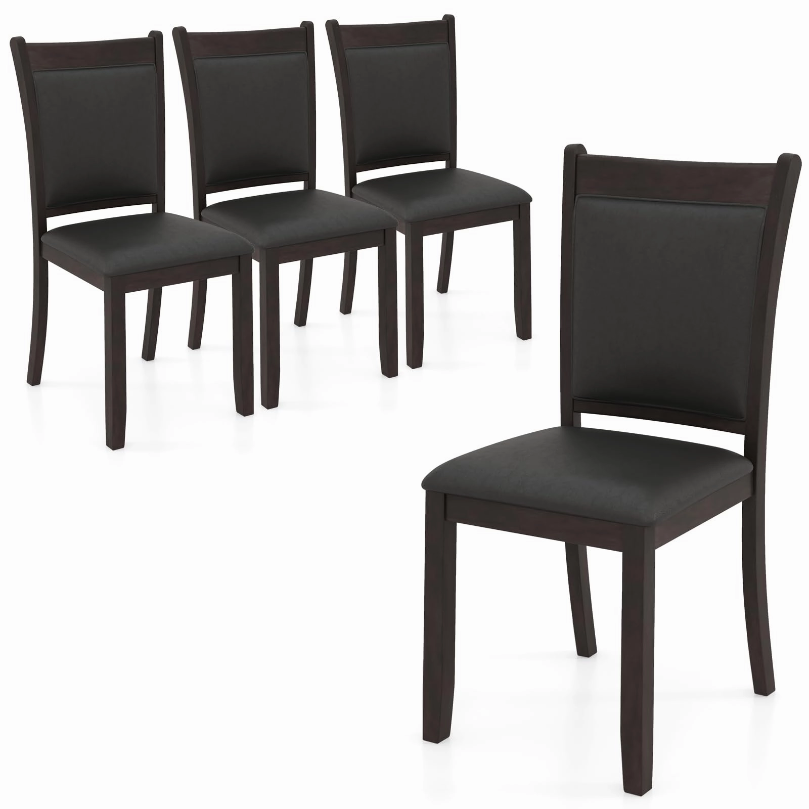 Giantex Wooden Dining Chairs Set, Modern Armless Kitchen Chairs w/Padded Backrest & Seat, Rubber Wood Frame kitchen towel, placemats