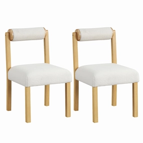 Giantex Wooden Dining Chairs Set of 2/4, Faux Sherpa Upholstered Kitchen Dining Room Chairs w/Rubber Wood Frame kitchen towel, placemats