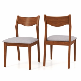 Giantex Wooden Dining Chairs Set of 2/4, Linen Fabric Upholstered Kitchen Chairs w/Rubber Wood Frame kitchen towel, placemats