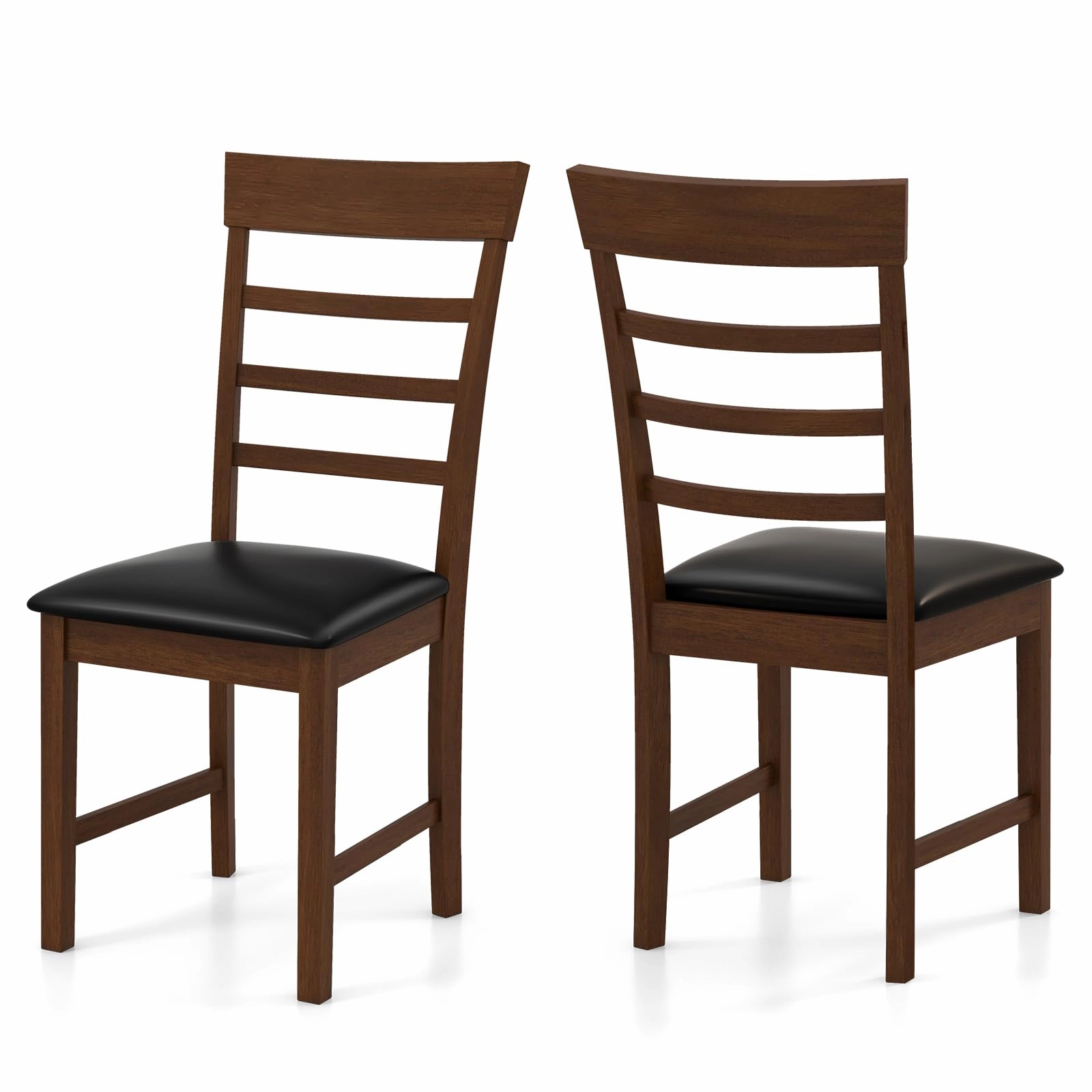 Giantex Wooden Dining Chairs Set of 2/4, PU Leather Upholstered Kitchen Chairs w/Rubber Wood Frame kitchen towel, placemats