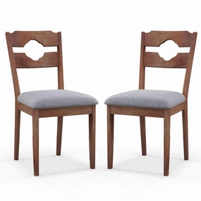 Giantex Wooden Dining Chairs Set of 2/4, Rubber Wood Dinner Chair w/Hollowed Backrest & Padded Seat kitchen towel, placemats