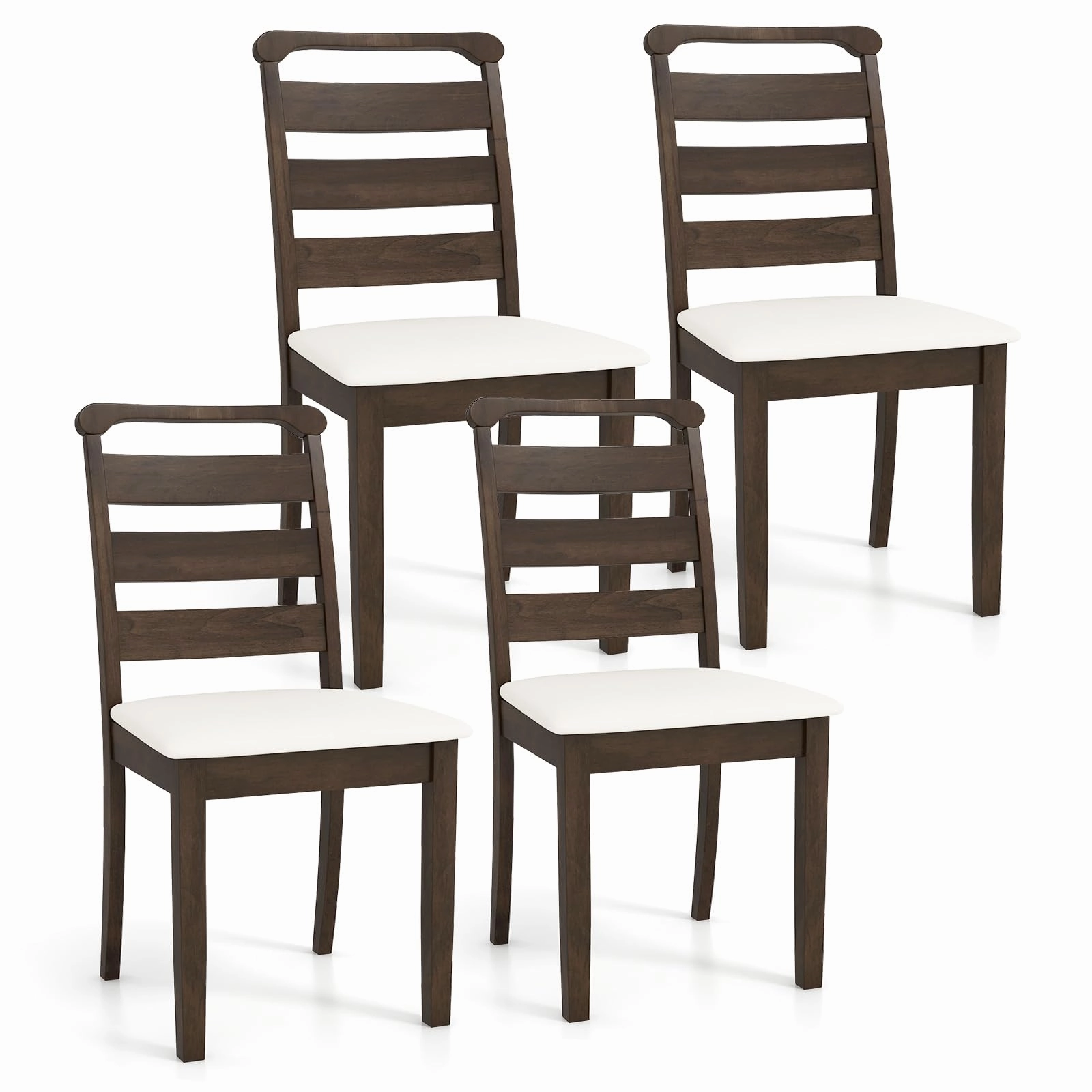 Giantex Wooden Dining Chairs Set of 2/4, Upholstered Kitchen Chairs w/Rubber Wood Frame, Padded Seat