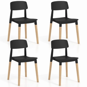 Giantex Wooden Dining Chairs Set of 4, Modern Dining Side Chairs Set w/Ergonomic Backrest, Wide Seat & Sturdy Wooden Legs kitchen towel, placemats