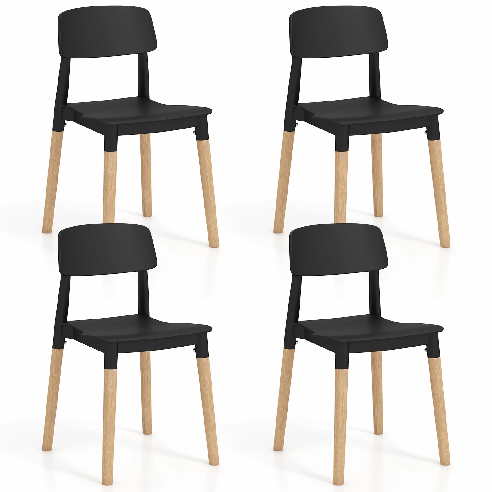 Giantex Wooden Dining Chairs Set of 4, Modern Dining Side Chairs Set w/Ergonomic Backrest, Wide Seat & Sturdy Wooden Legs kitchen towel, placemats