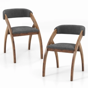 Giantex Wooden Dining Chairs, Upholstered Kitchen Chairs w/Arched Rubber Wood Legs kitchen towel, placemats