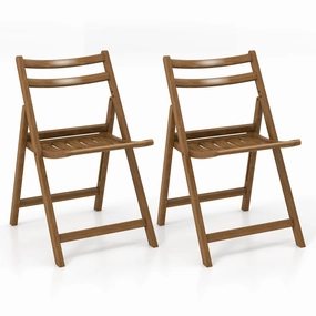 Giantex Wooden Folding Chairs Set, Dining Chairs with Wide Curved Seat light fixture, furniture lighting