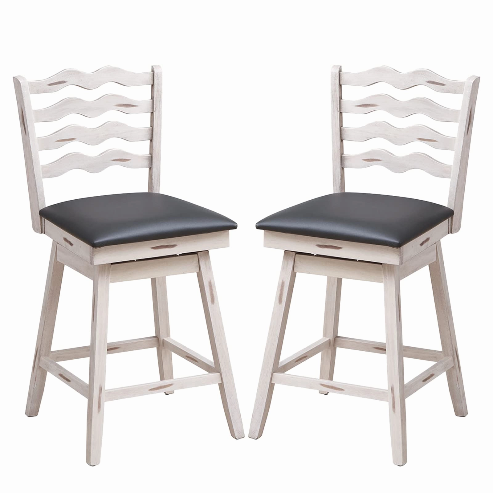 Giantex Wooden Upholstered Barstools for Kitchen Island kitchen towel, placemats