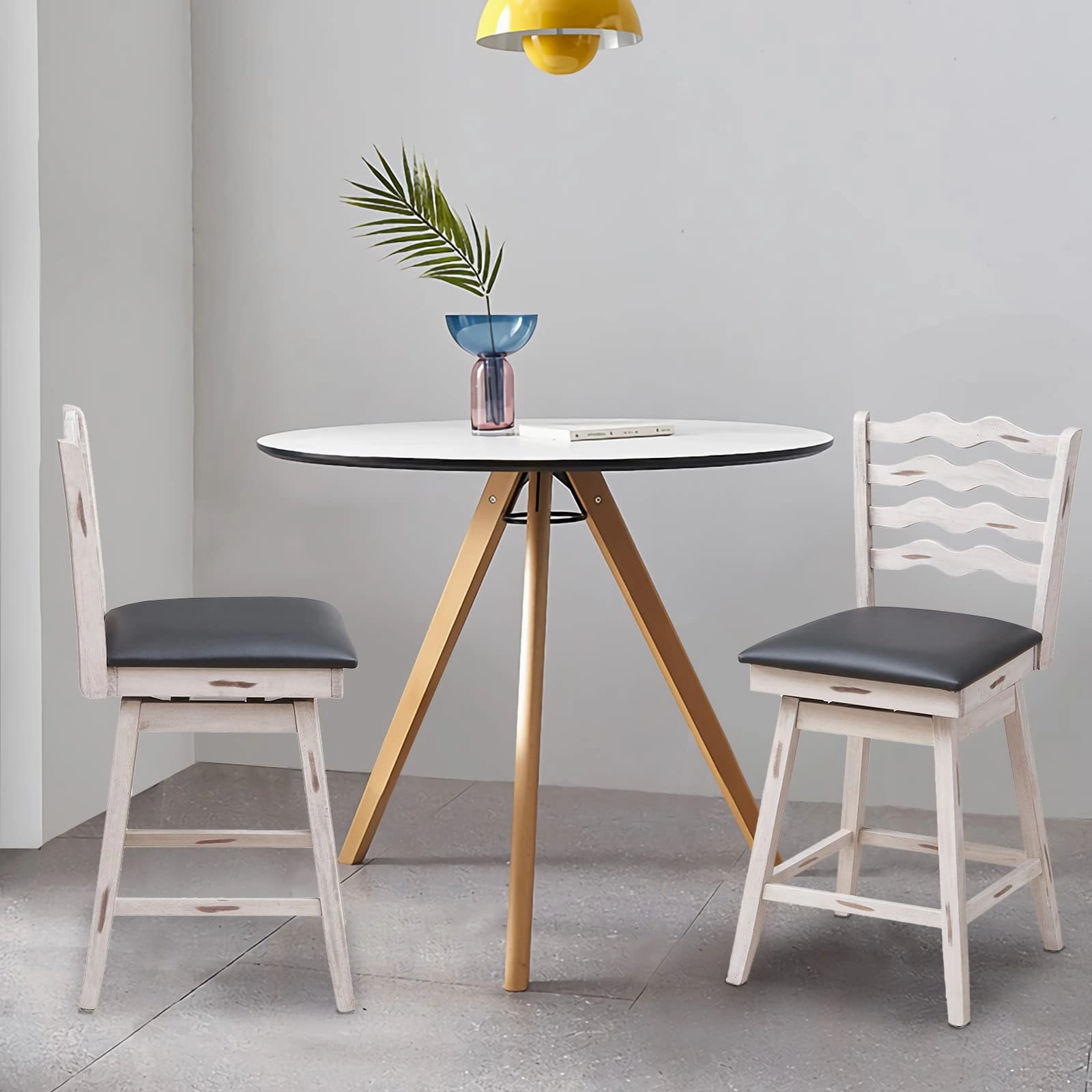 Giantex Wooden Upholstered Barstools for Kitchen Island