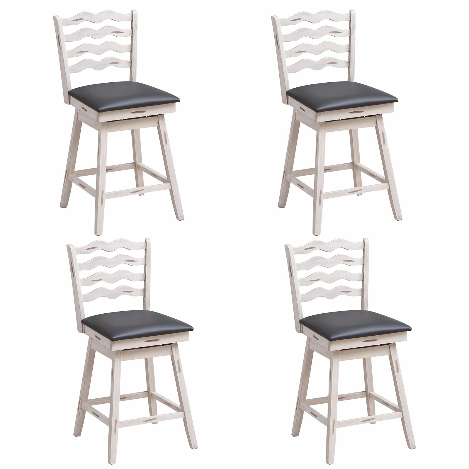 Giantex Wooden Upholstered Barstools for Kitchen Island