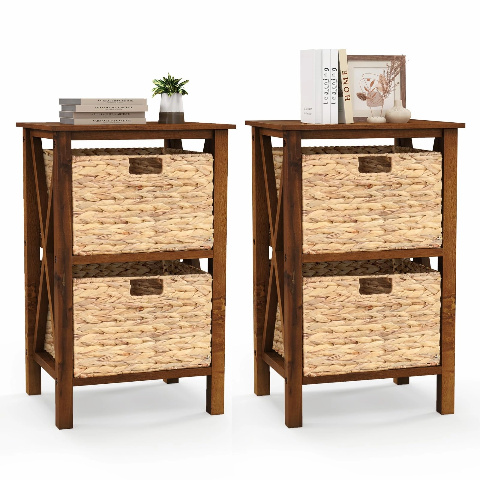 Giantex Wooden X-Design Side Table End Table