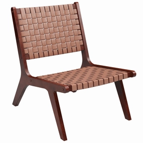 Giantex Woven Leather Accent Chair, Mid Century Modern Lounge Chair with Wood Frame, Max Load 300 Lbs, Brown sectional sofa, corner couch