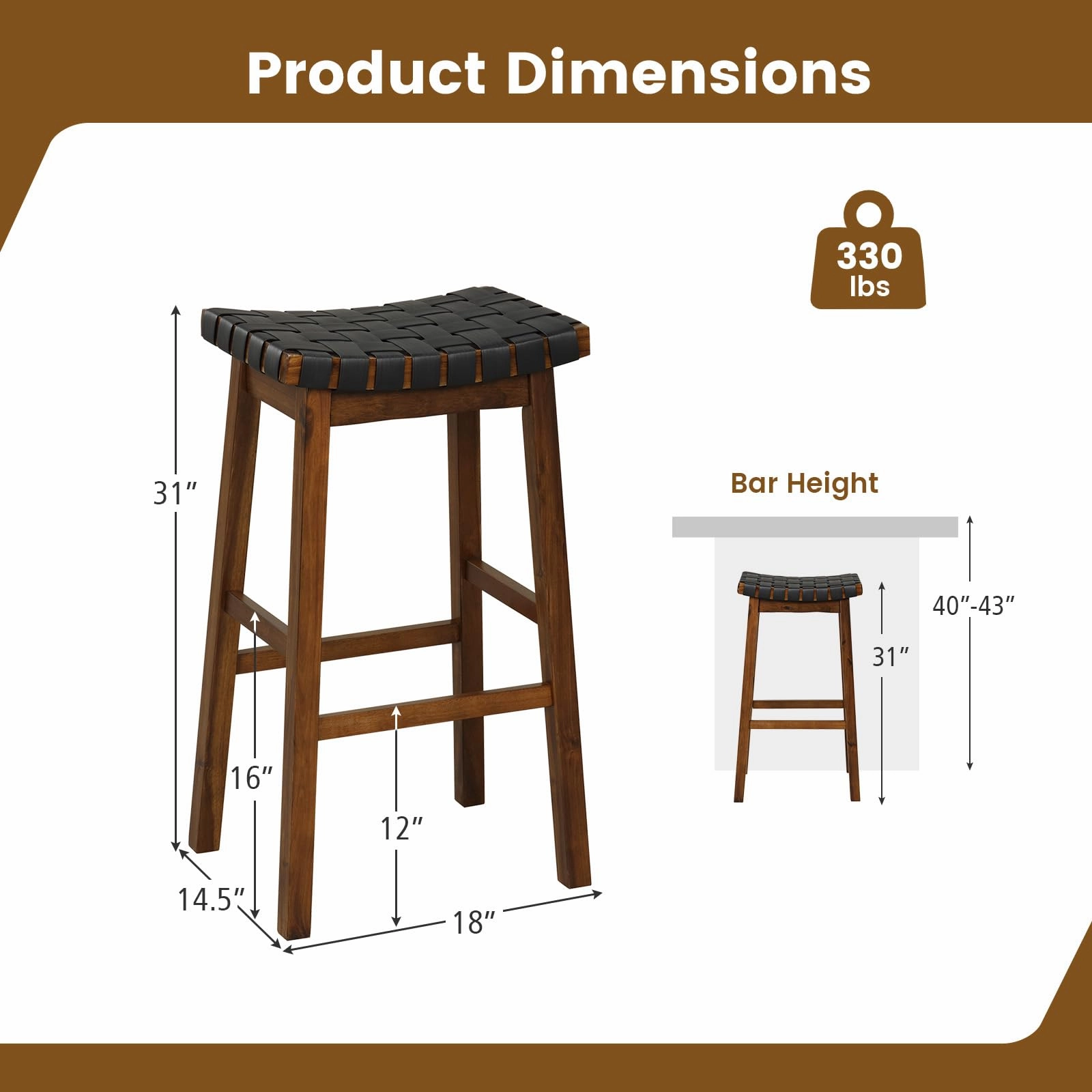 Giantex Woven Saddle Stools Set of 2