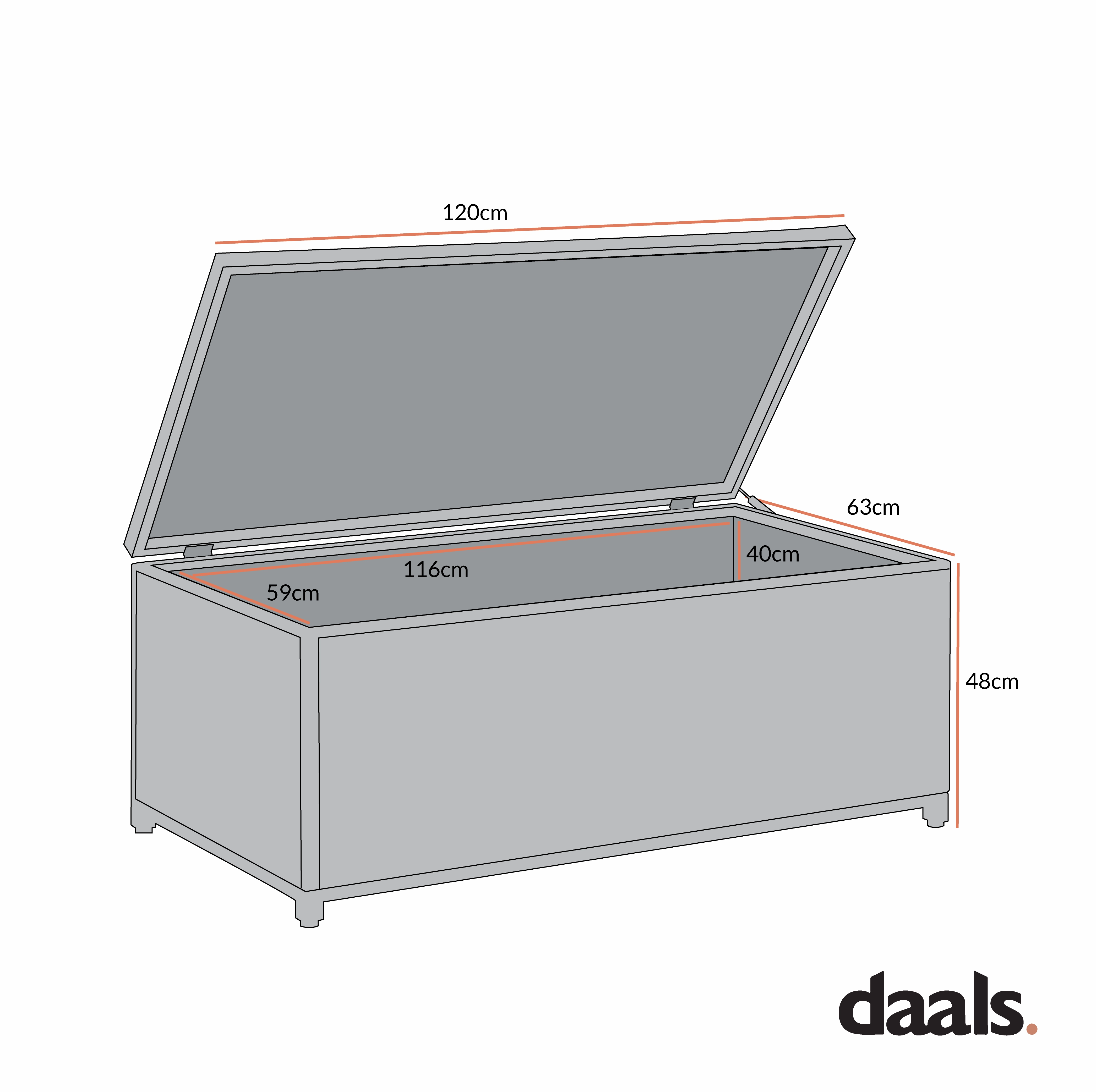 Granchester 120cm Rattan Storage Box, Natural