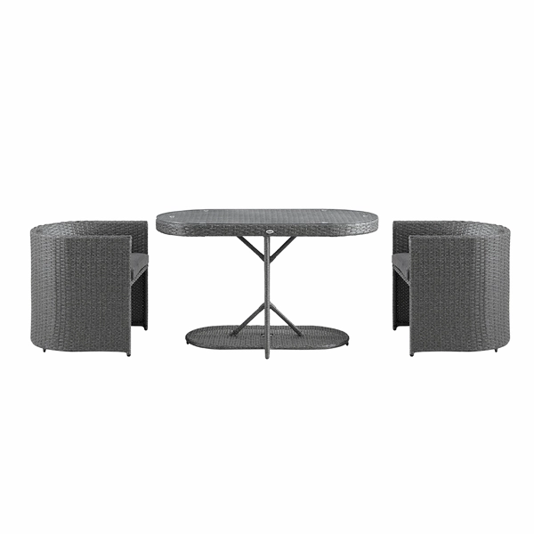 Granchester Rattan Balcony Bistro Set, Grey