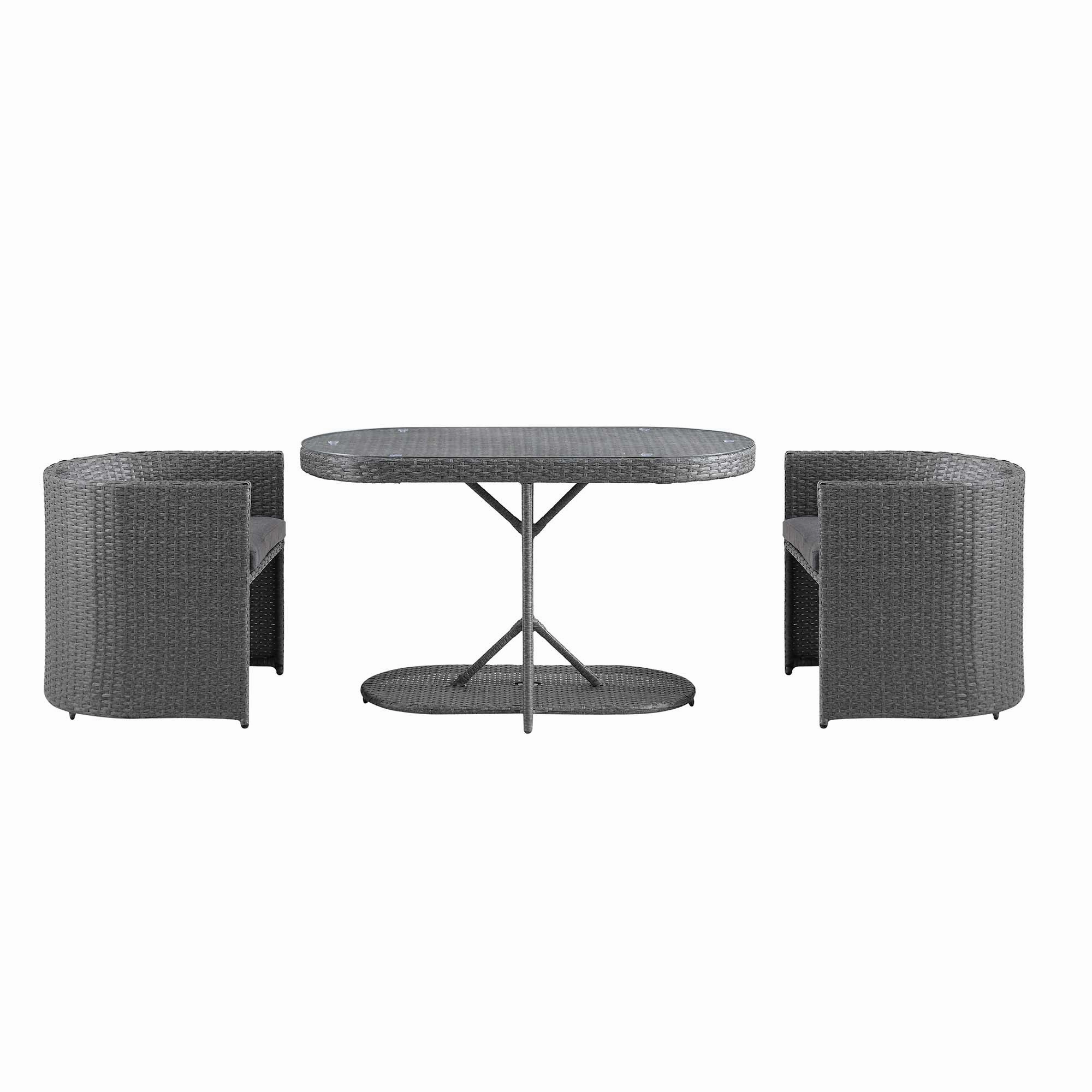 Granchester Rattan Balcony Bistro Set, Grey