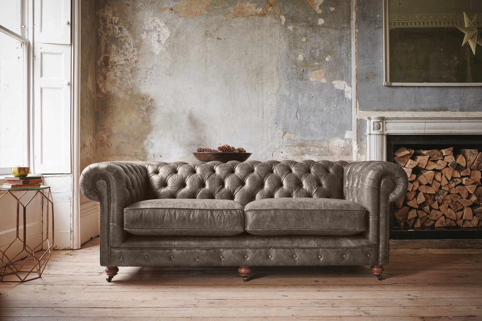 Grand Chesterfield | 3 Seater Sofa | Vintage Grey