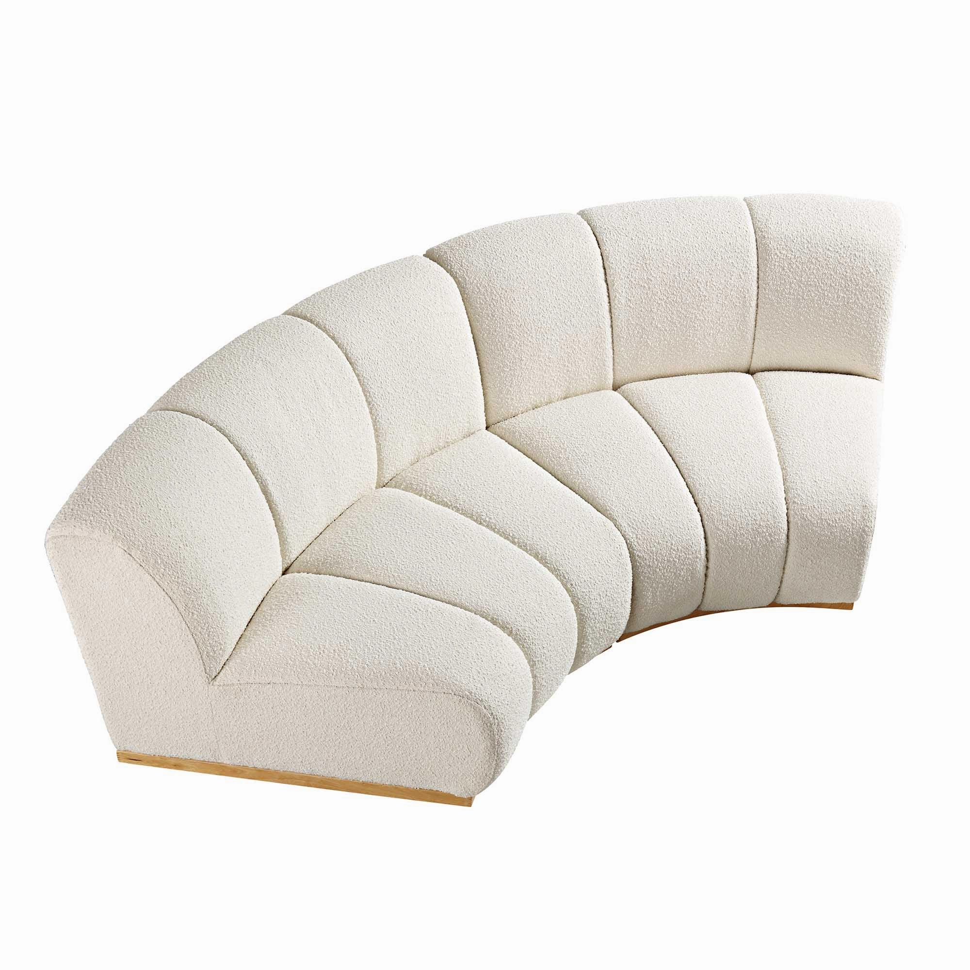 Granvia Ecru Boucle Modular Sofa, 2-Seater Curved Sofa
