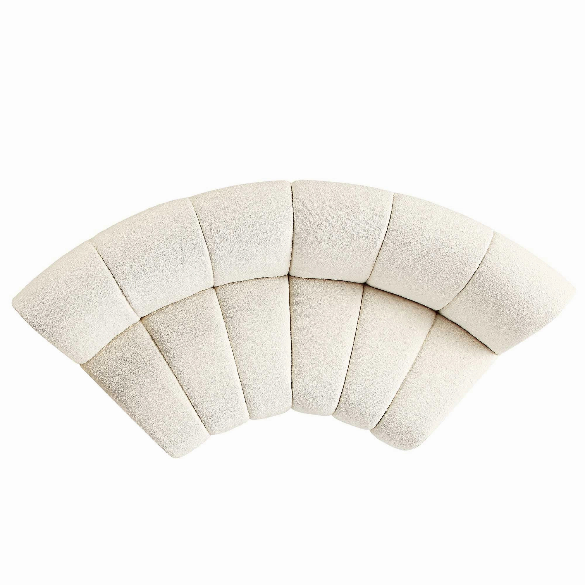 Granvia Ecru Boucle Modular Sofa, 2-Seater Curved Sofa