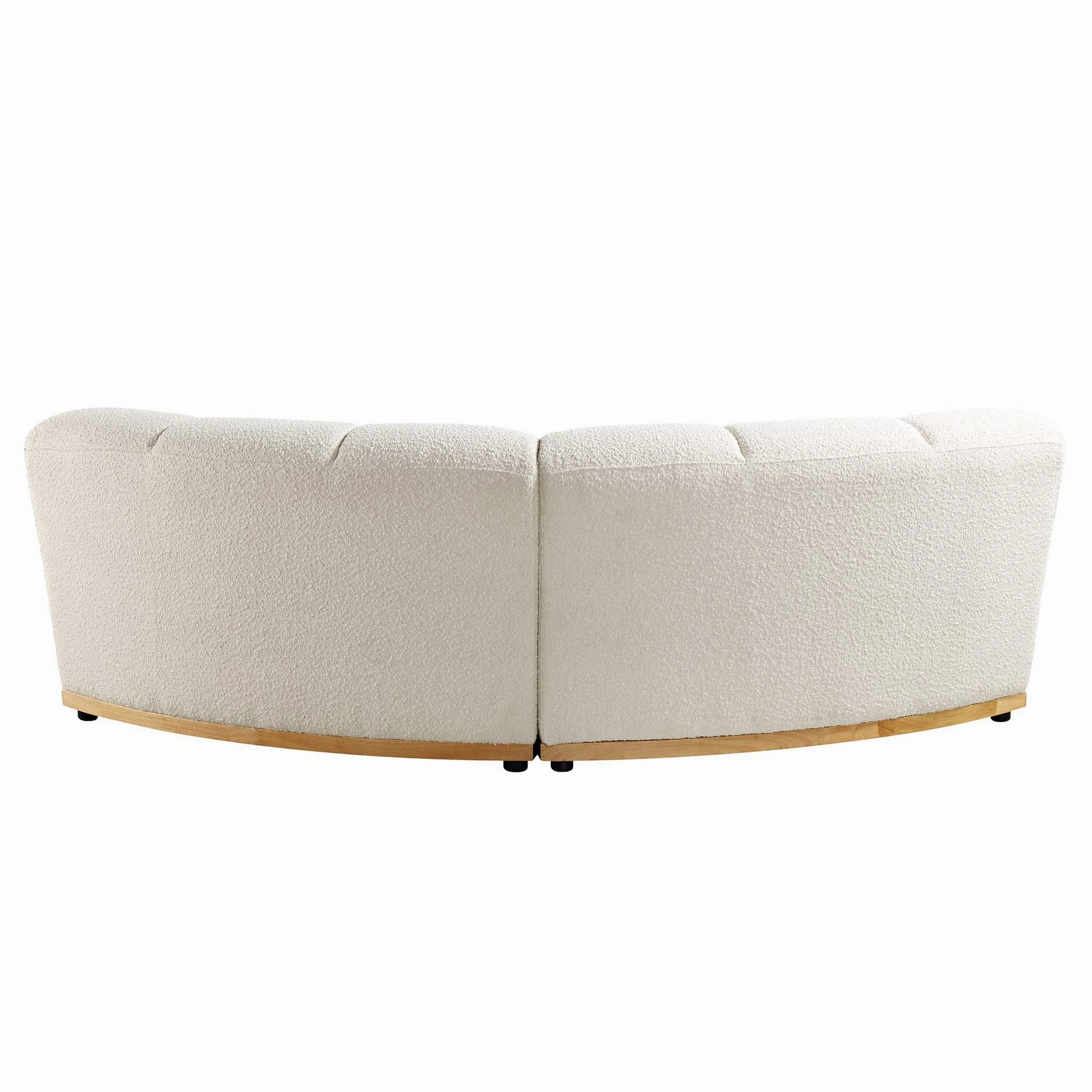 Granvia Ecru Boucle Modular Sofa, 2-Seater Curved Sofa