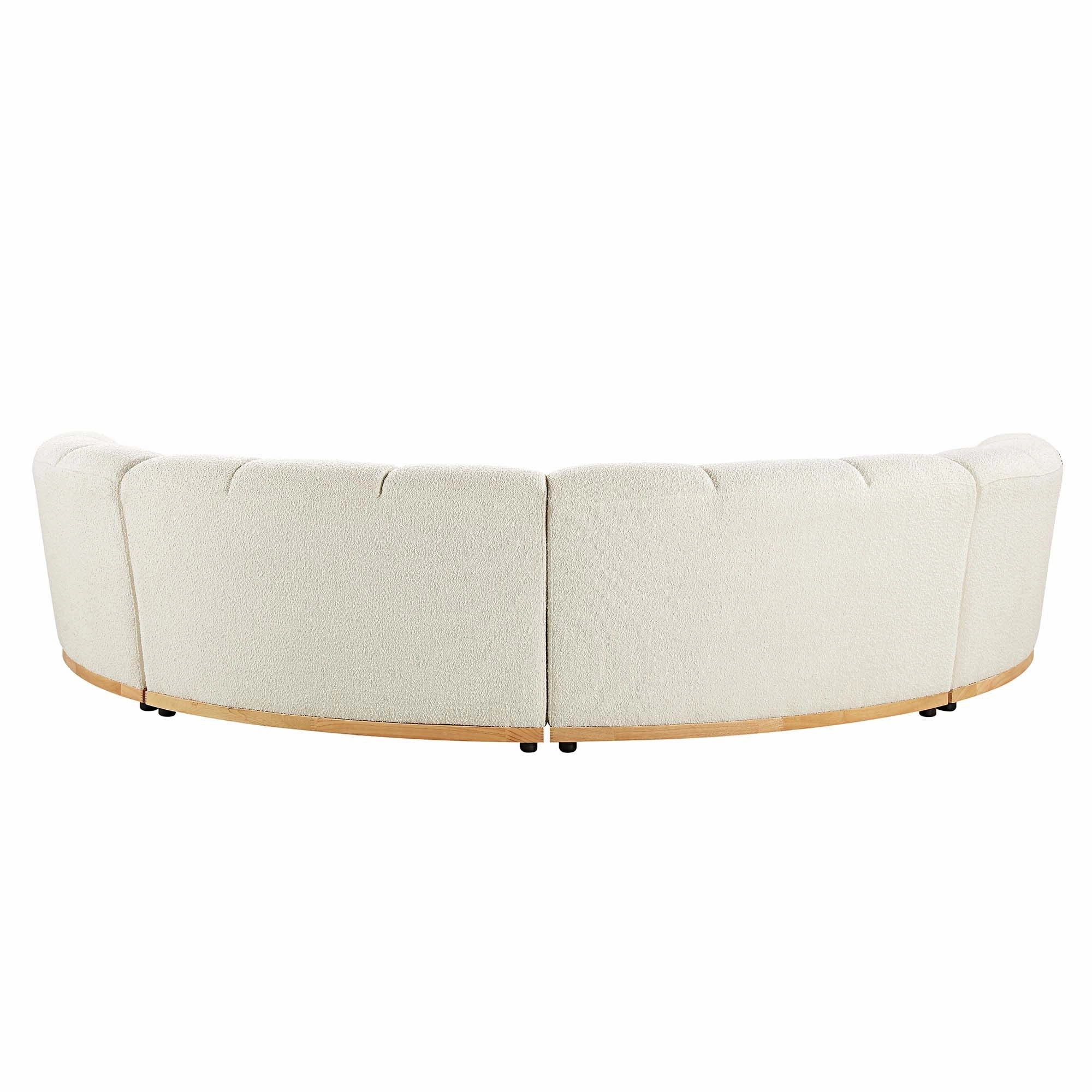 Granvia Ecru Boucle Modular Sofa, 4-Seater Half Circle Sofa