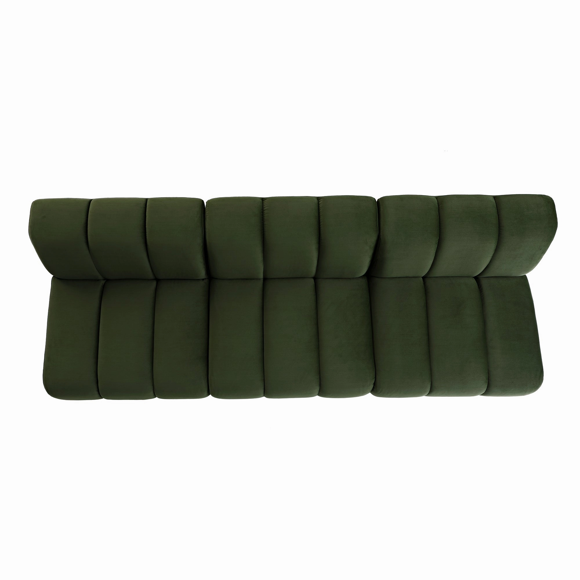 Granvia Moss Green Velvet Modular Sofa, 3-Seater Sofa
