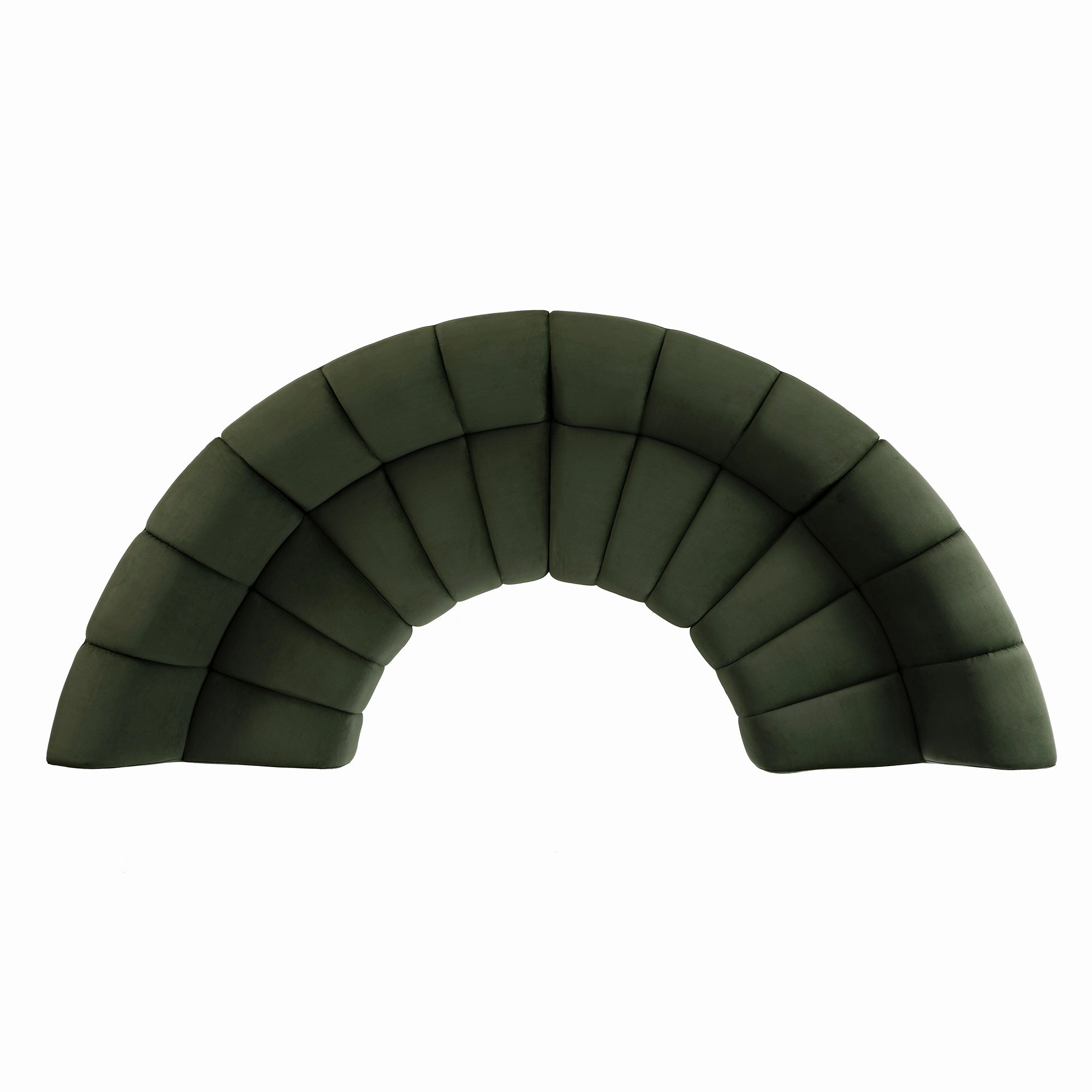 Granvia Moss Green Velvet Modular Sofa, 4-Seater Half Circle Sofa