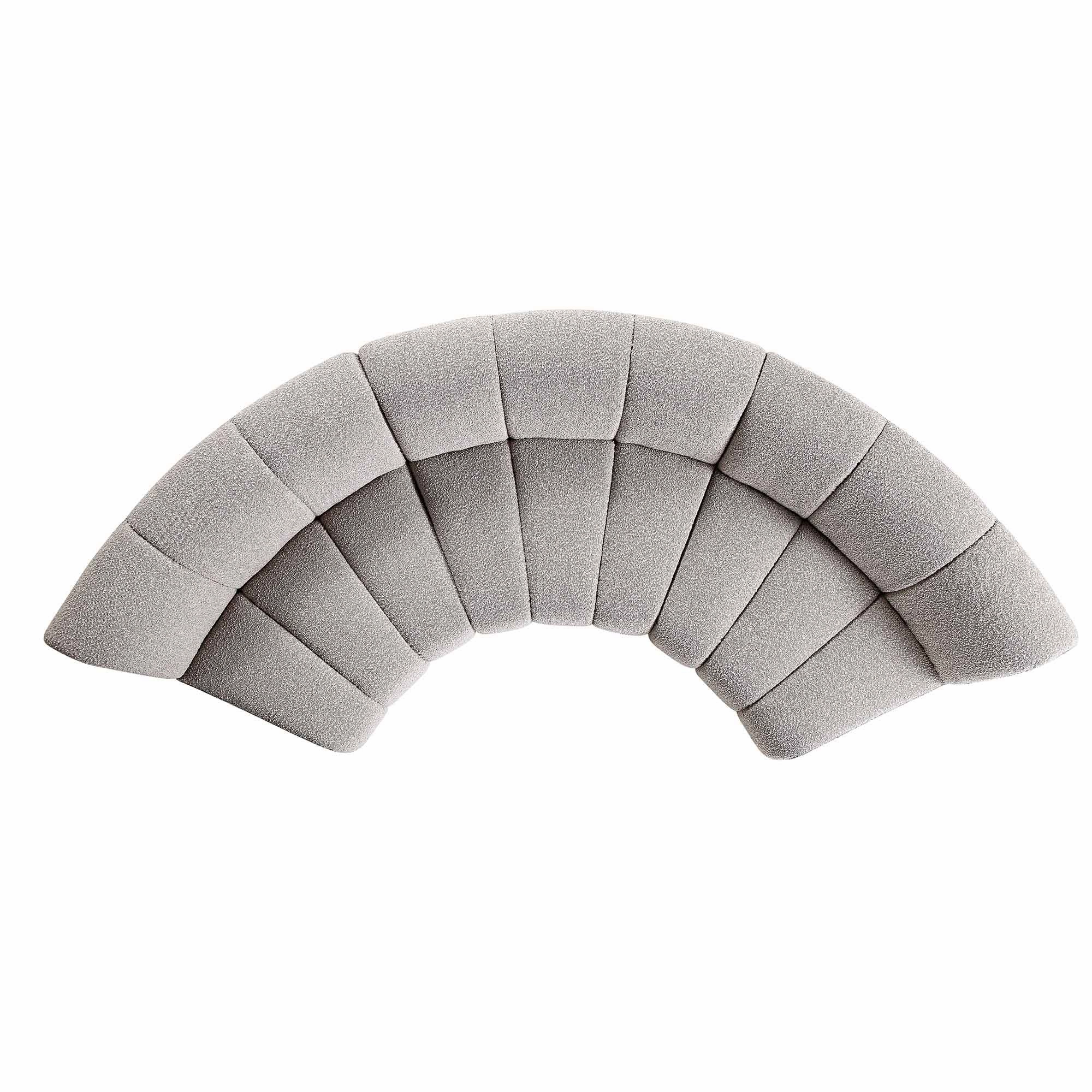 Granvia Taupe Boucle Modular Sofa, 3-Seater Curved Sofa