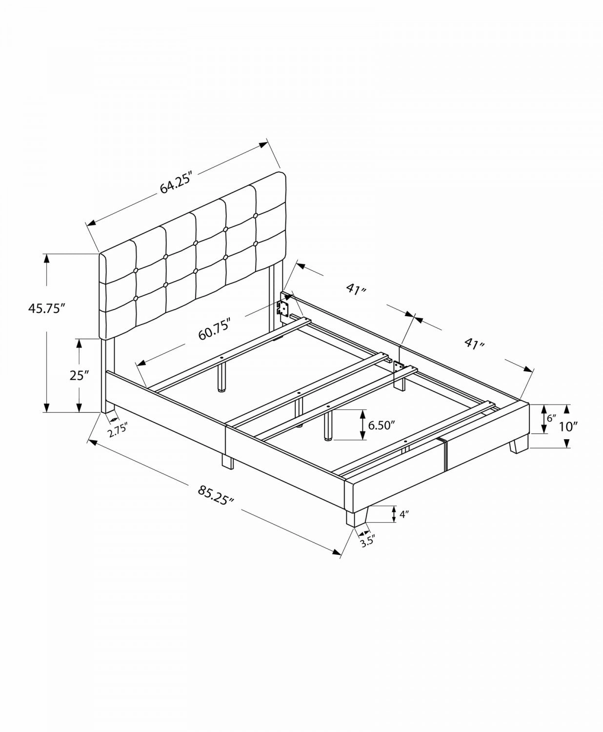Gwendolyn Queen Bed - Grey