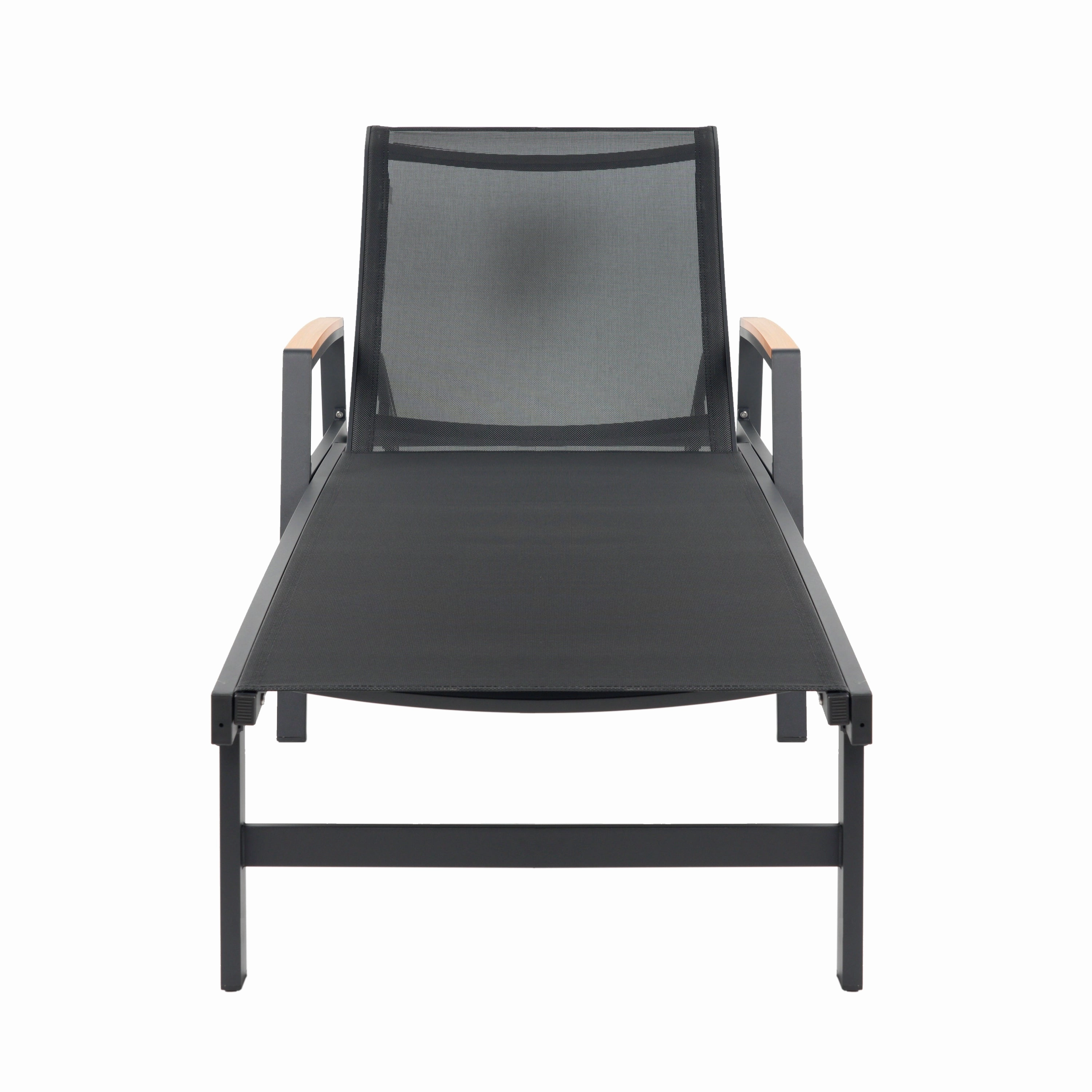 Halload Outdoor Modern Gray Mesh Chaise Lounge