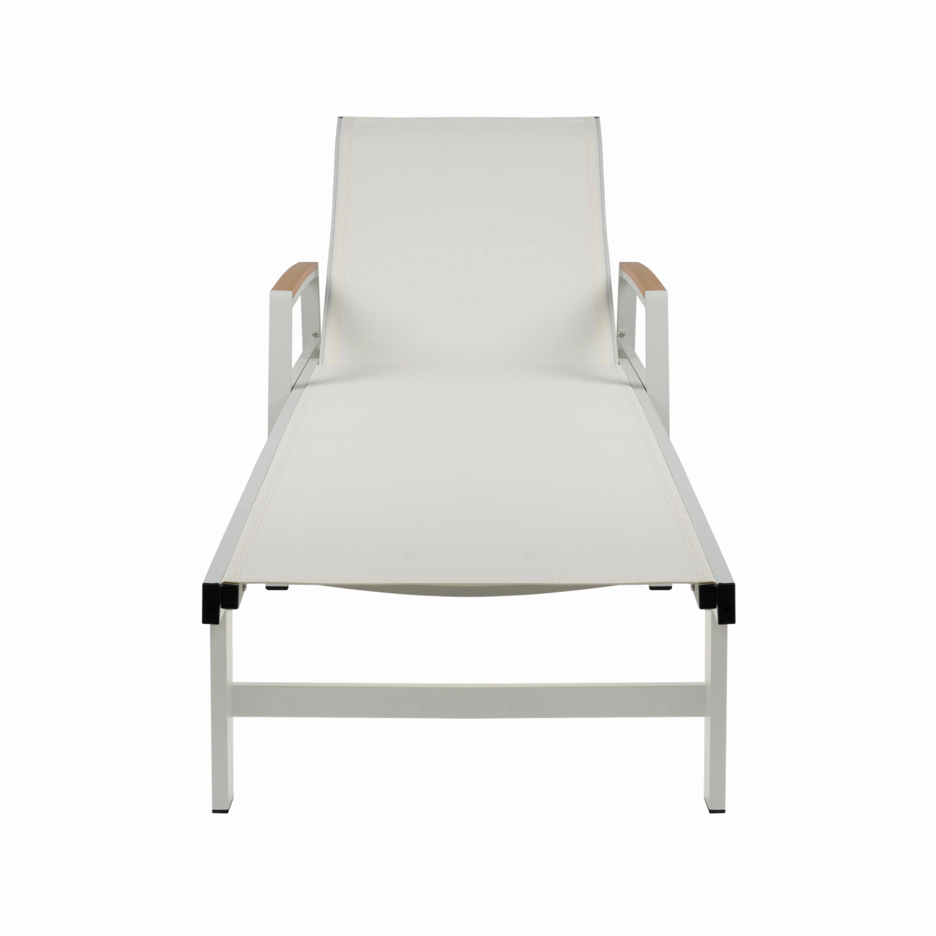 Halload Outdoor Modern Gray Mesh Chaise Lounge