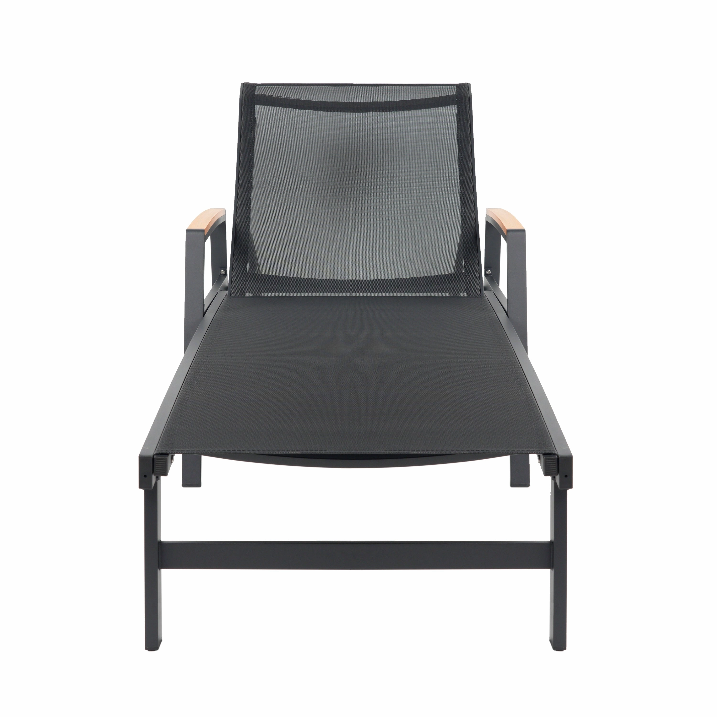 Halload Outdoor Modern Gray Mesh Chaise Lounge