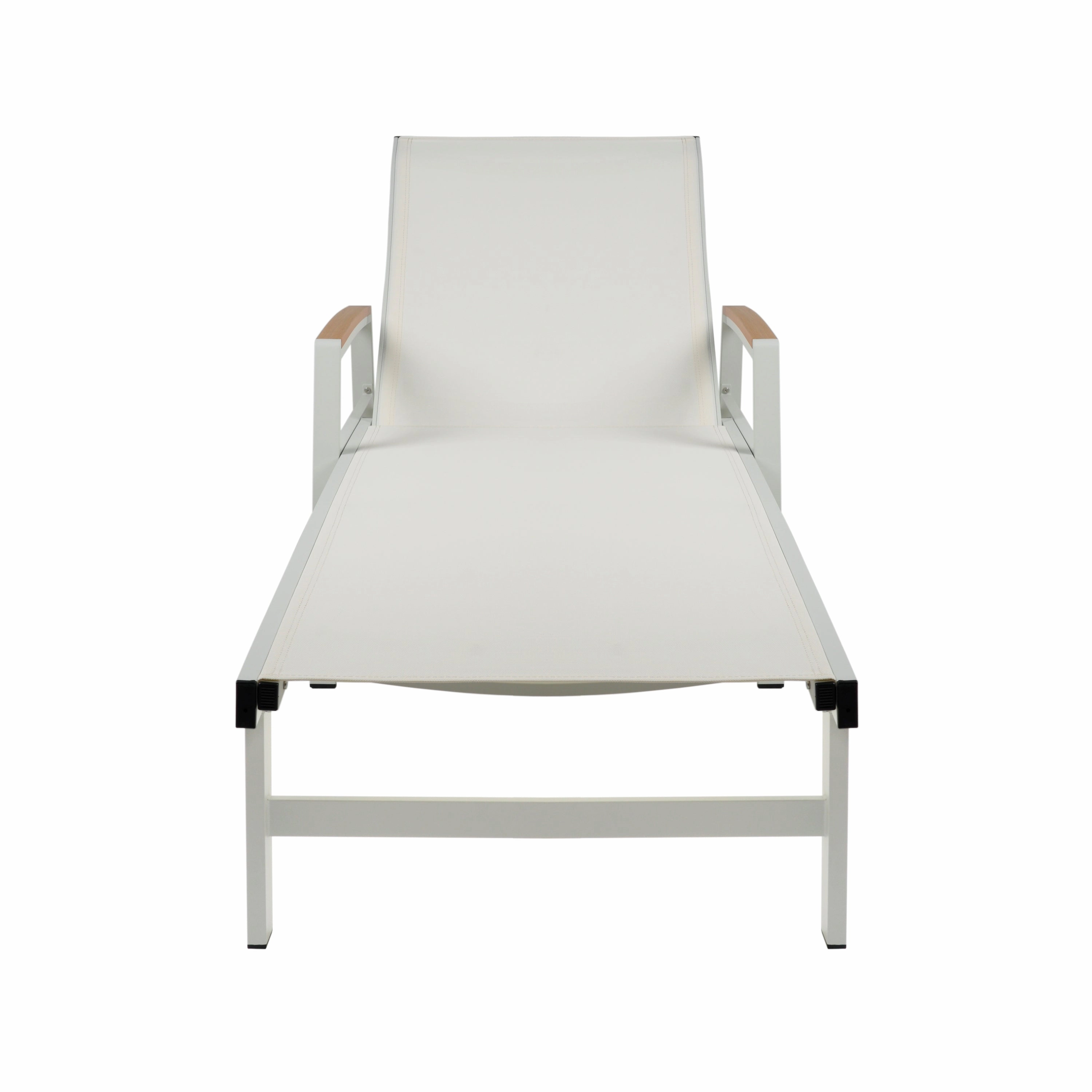 Halload Outdoor Modern Gray Mesh Chaise Lounge