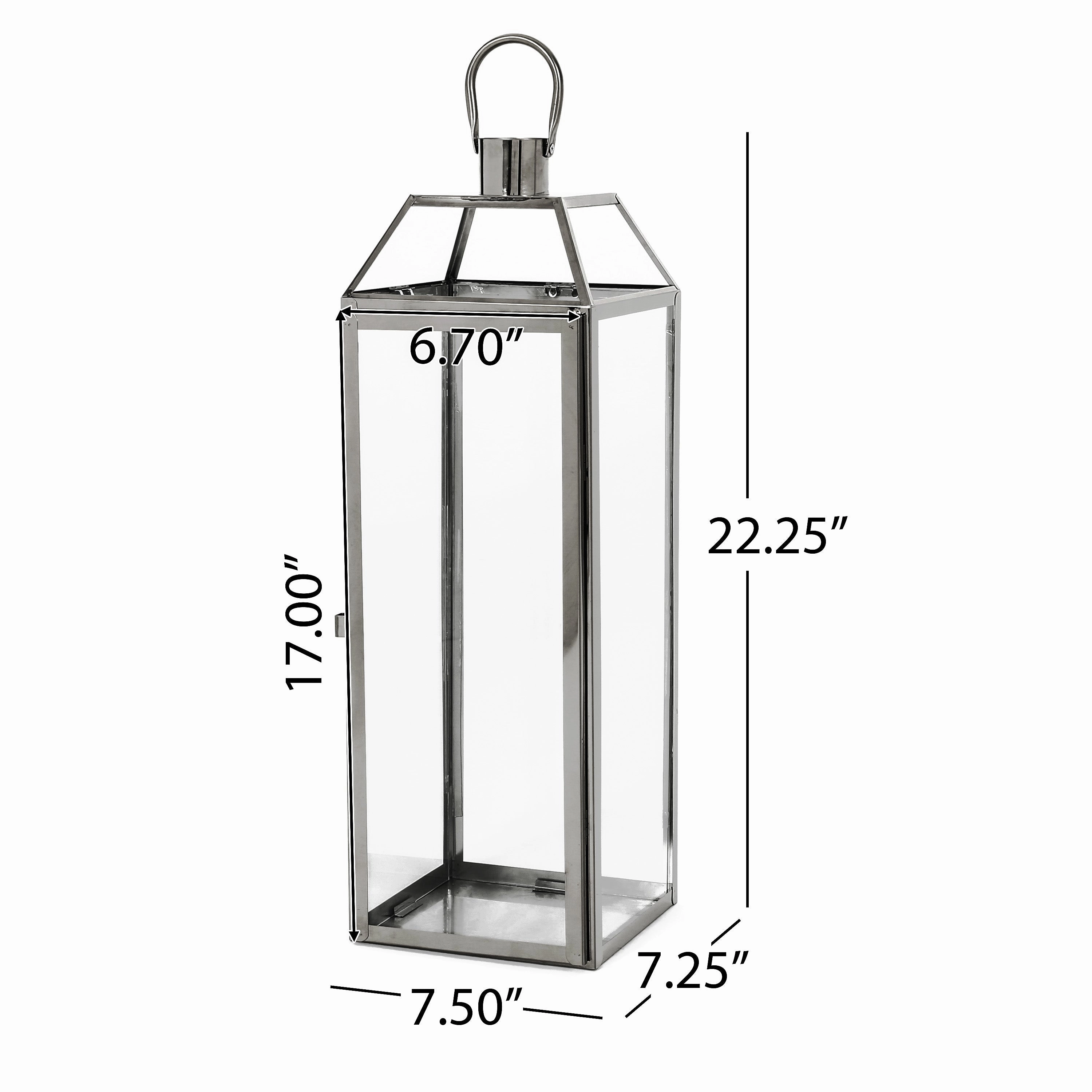 Hamel 22" Modern Stainless Steel Lantern