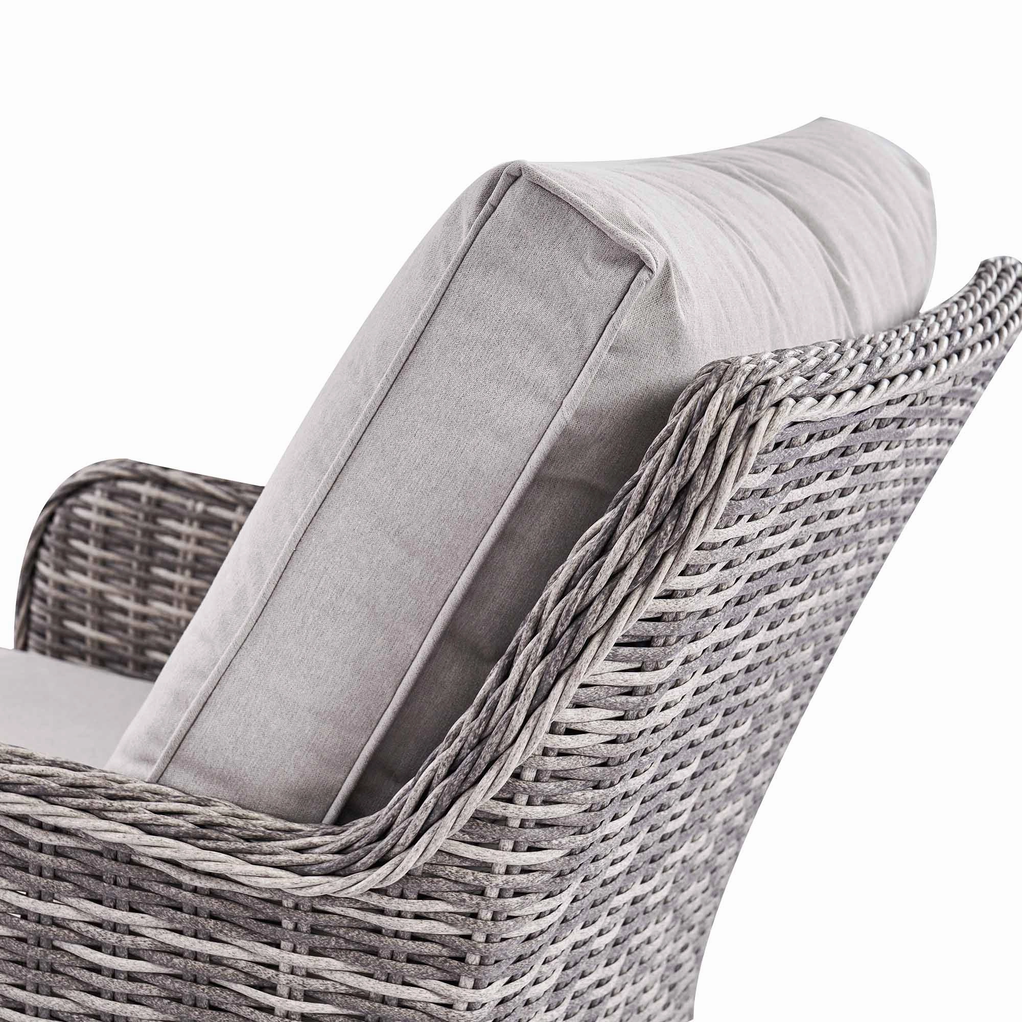 Hampshire 7-Seater Round Wicker Rattan Sofa Set with Rising Table, Light Grey