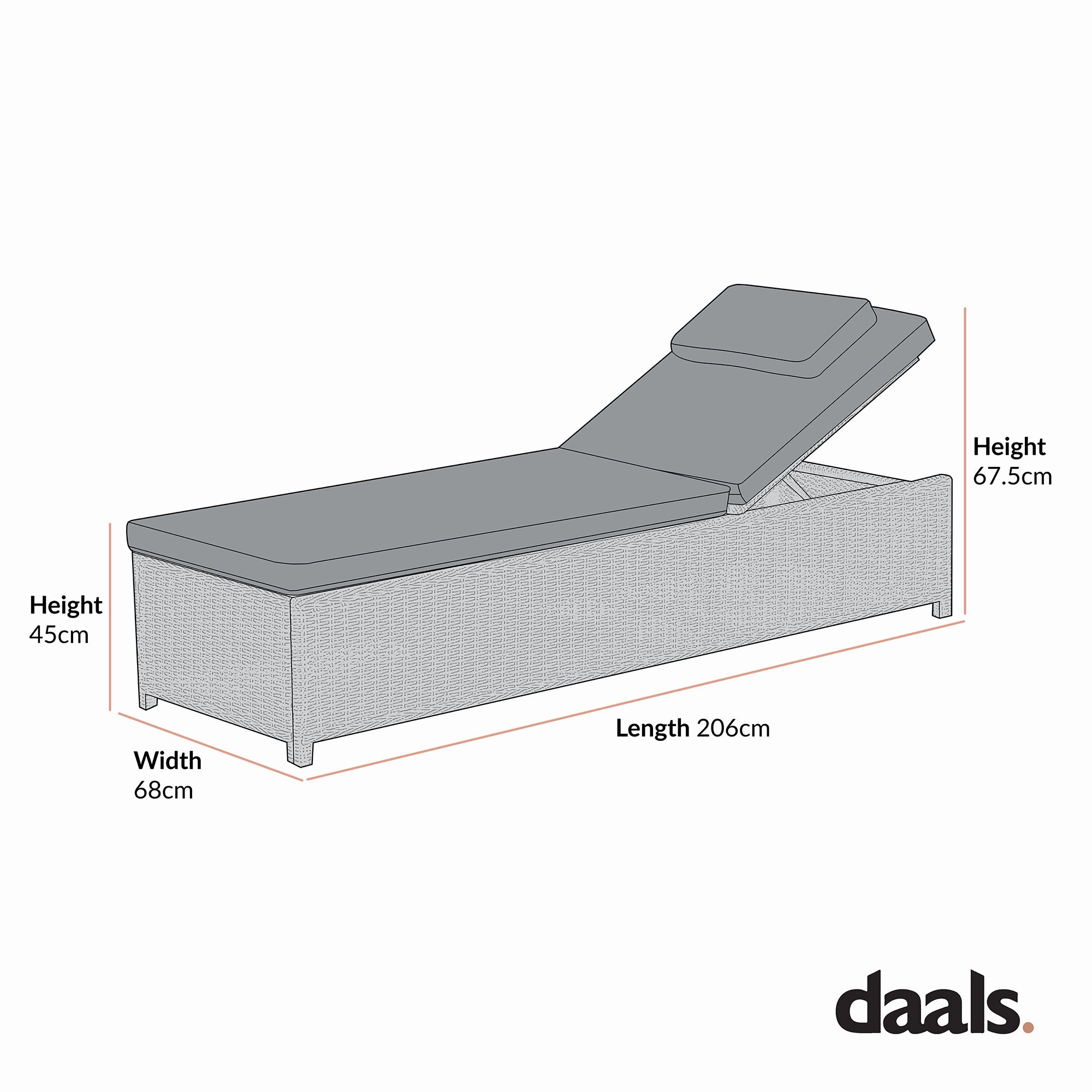 Hampshire Round Wicker Rattan Sun Lounger, Natural