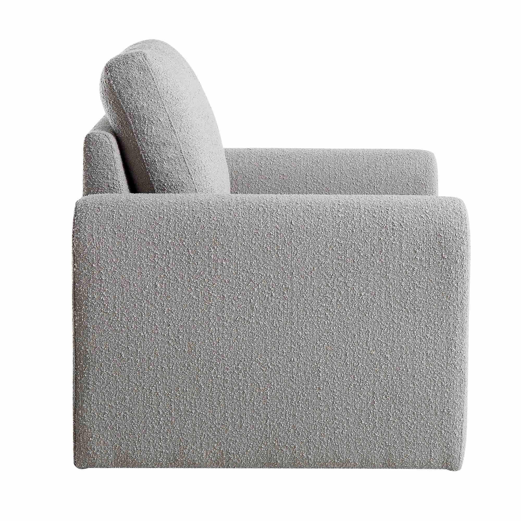 Hampstead Grey Boucle Curved Armchair