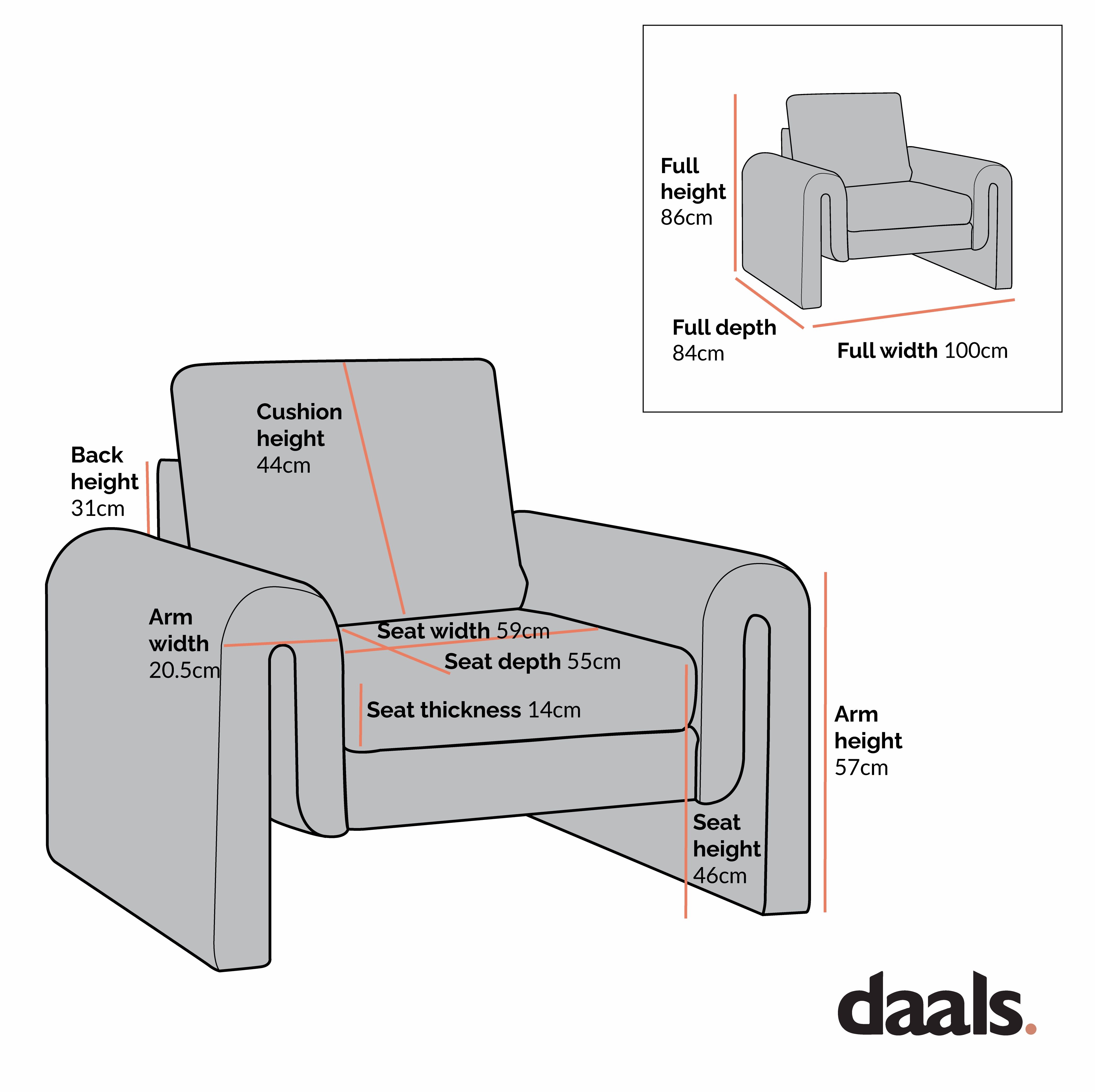 Hampstead Grey Boucle Curved Armchair