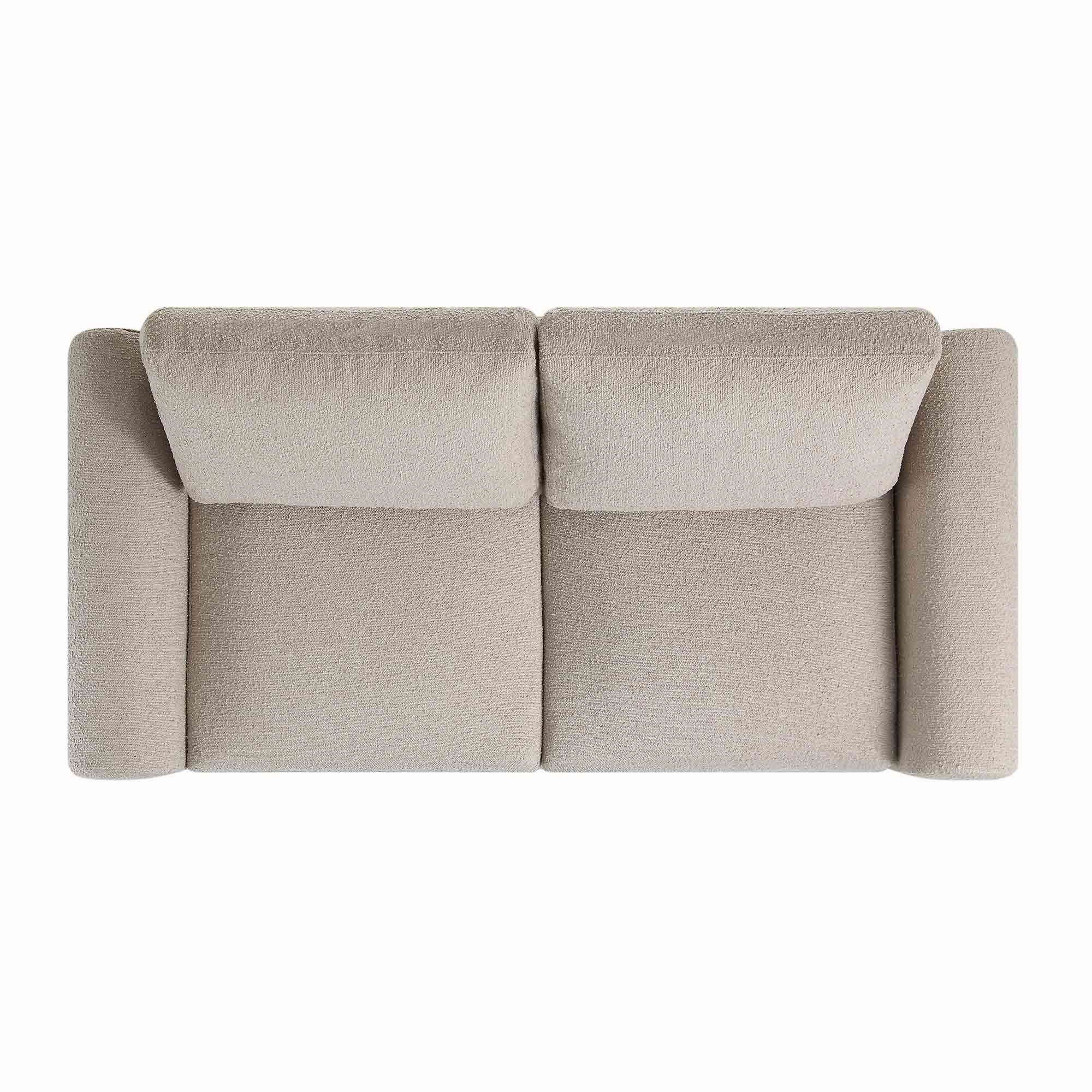 Hampstead Taupe Boucle Curved 2-Seater Sofa