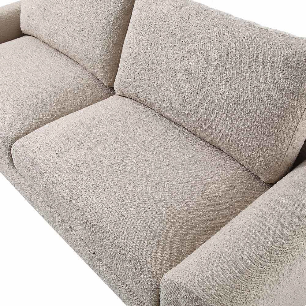 Hampstead Taupe Boucle Curved 3-Seater Sofa