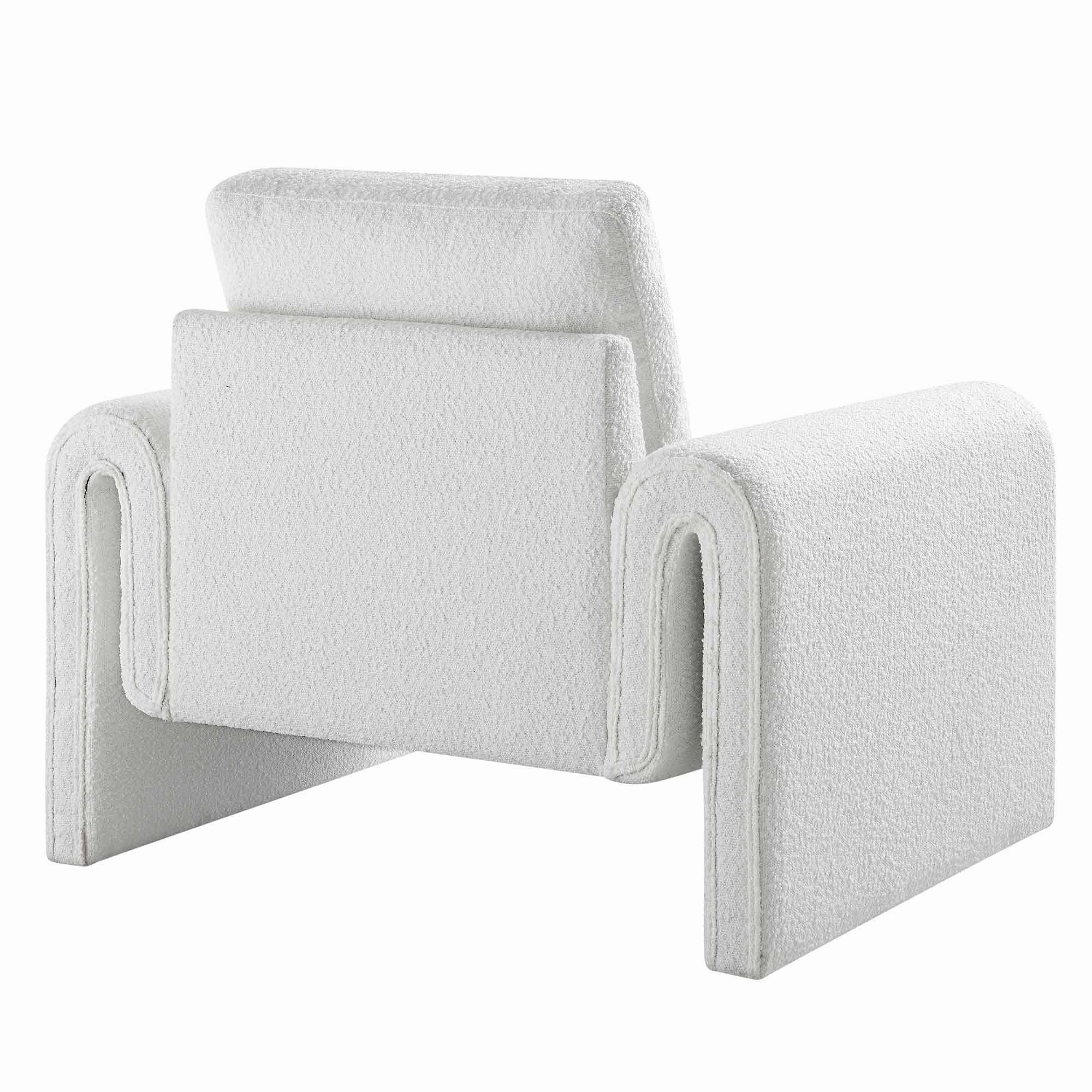 Hampstead White Boucle Curved Armchair